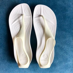 Crocs Sexi Sandal Flip Flop Thong, Size 9, White